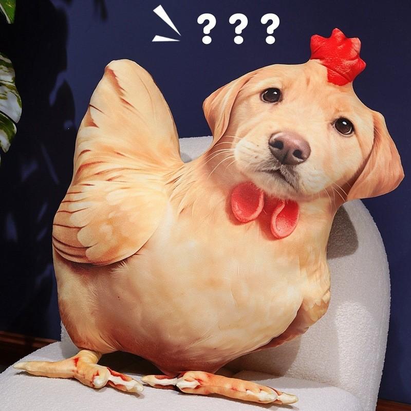 Плюшевая игрушка Голова Кошки Собаки Курицы 3D Кукла Милая Набитая Животная Курица Для Детей и Девочек
