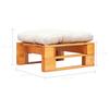 Pallet Ottoman with Cushion in Sand Color Wood Honey Brown