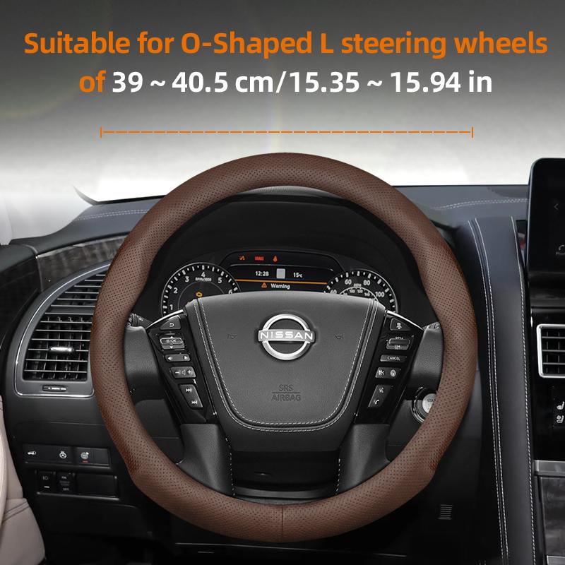 vcxja9 Suitable for Nissan Ultra-Thin Breathable Leather Steering Wheel Cover Suitable for Qashqai J10 J11 March Terrano2 Pathfinder R51 Note E12 