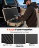 Hard Rifle Case, Lockable Rifle Case with Pre-cut Foams, 1016 mm Gun Storage with Wheels, IP67 Waterproof & Dustproof Movable Large Pistol Storage for