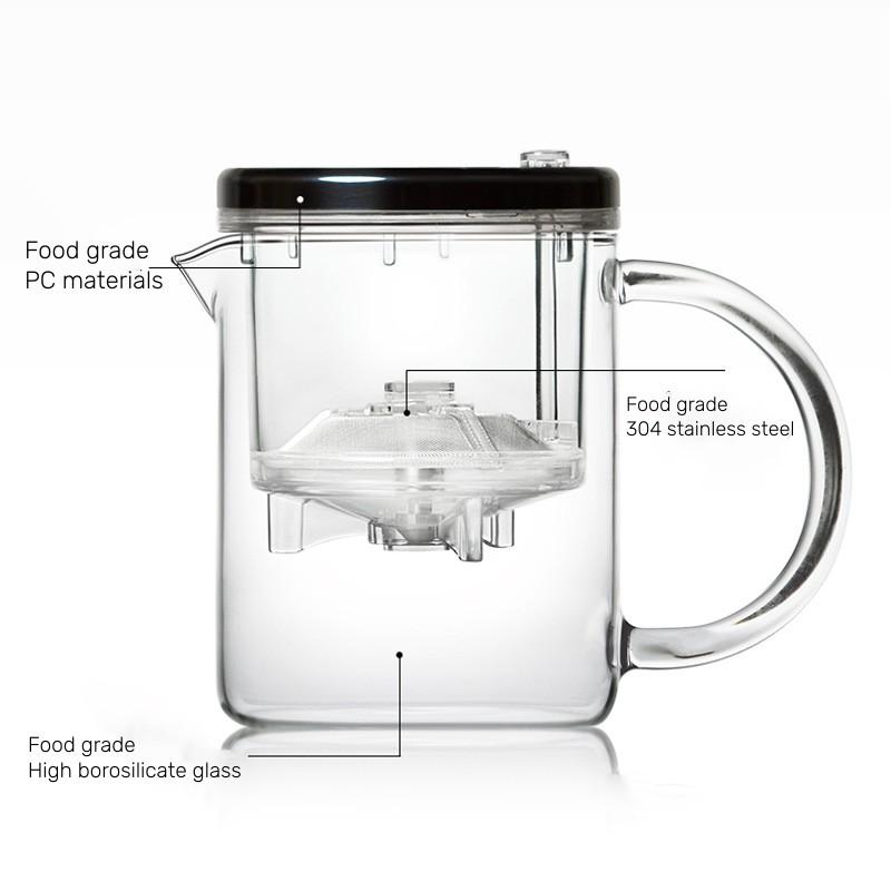 350 мл термостойкий стеклянный чайник с заварочным устройством, набор для приготовления чая, рассыпной чай, цветок, чайный сервиз, горшок для воды из боросиликатного стекла