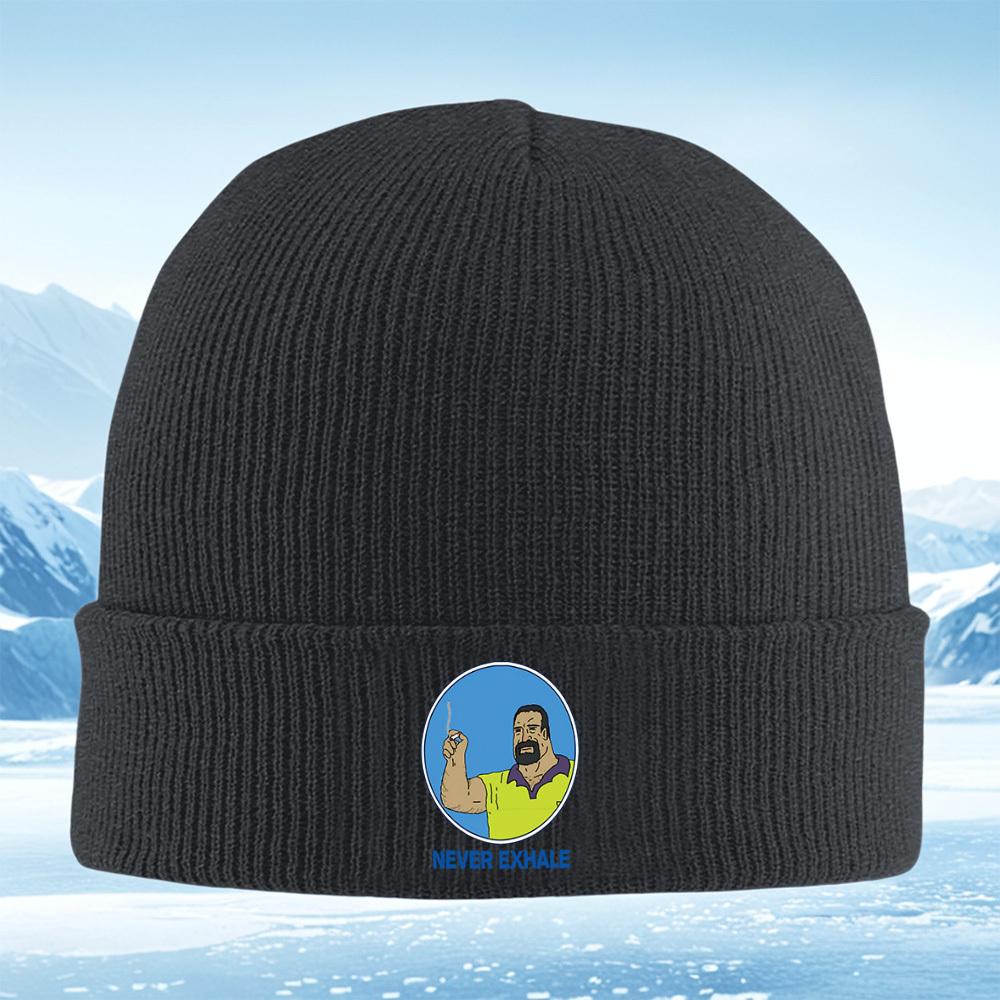Man holding cigarette and shirt Men Women Unisex Knitted Hat Beanie Pullover Cap Winter Thermal Warm Christmas Outdoor Cycling H