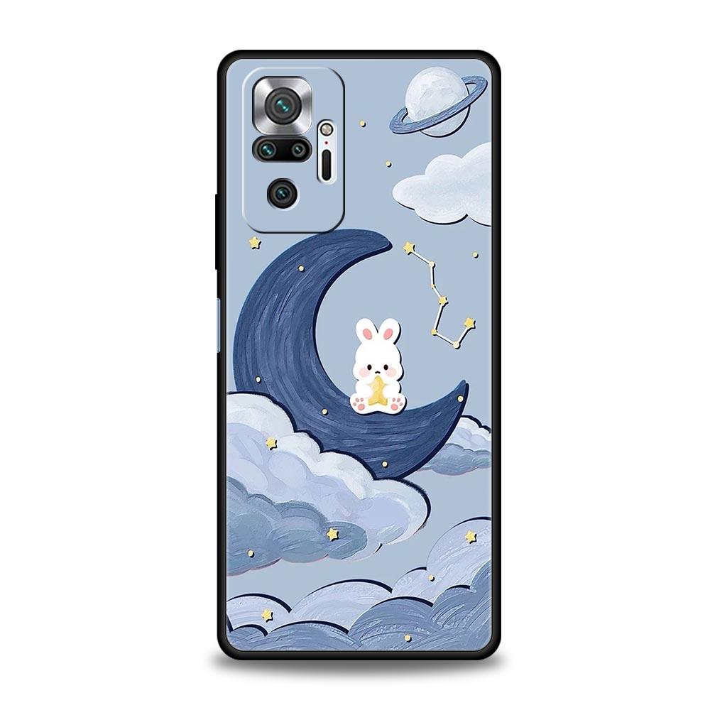 Чехол для телефона для Xiaomi Redmi Note 14 13 12 5G 9S 9 10 11 Pro Plus 4G 9T 14C 13C 12C 10C 9C 9A Мягкая крышка Милый цветной кролик