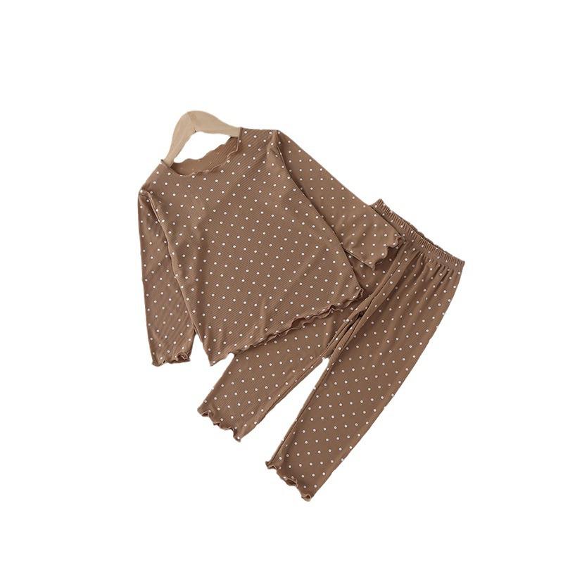 Girls' Polka Dot Summer Pajama Set - Lightweight Two-Piece Home Outfit with Air-Conditioning Comfort