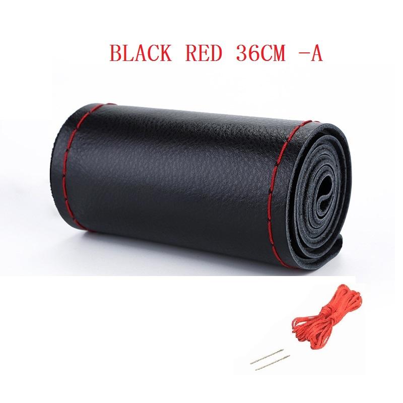 36 38 40 CM DIY Genuine Leather Car Steering Wheel Cover Soft Anti Slip 100% Cowhide Braid With Needles Thread