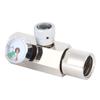 DIN477 Cylinder Soda Adapter with 3000psi Gauge Female TR21-4 Silver Connector for SodaStream