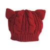 Women Knit Slouchy Cat Ears Woolen Hat  Chunky Baggy Hat Winter Soft Warm Ski Cap