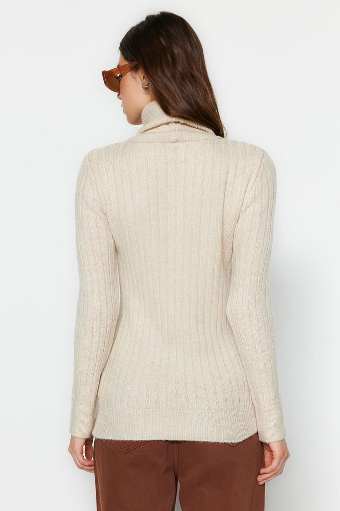 Women's Fashion Stylish Sweater Stone Soft Textured Basic Knitwear Sweater