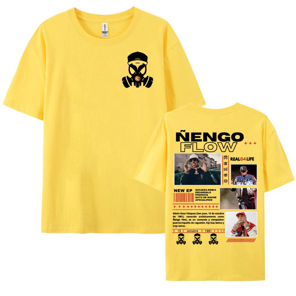 Rapper Nengo Flow Real G4 Life Tour Graphic T Shirt Unisex Women Vintage Hip Hop Pop Music Tshirt Fashion Oversized Cotton Tshirt
