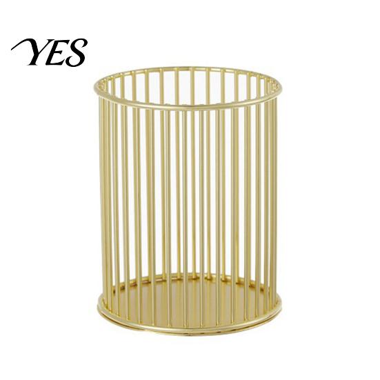 Stylish Pen Holder For Office Metal Holder, Nordic Desk Organizer for Makeup Brushes, Electroplated Cup Anti-Rust Multifunctional Storage Basket