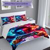 3pcs Custom Name Cyberpunk Future Bedding Set Printed Bedding Set Duvet Cover Closure Includes 1 Duvet Cover & 2 Pillowcases Bedroom Decor