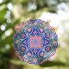 Blue & Pink Heart Mandala Wind Chime - Vibrant Metal Garden Decoration with 360° Hook, Ideal for Spring & Summer, Perfect Gift for Friends and Family