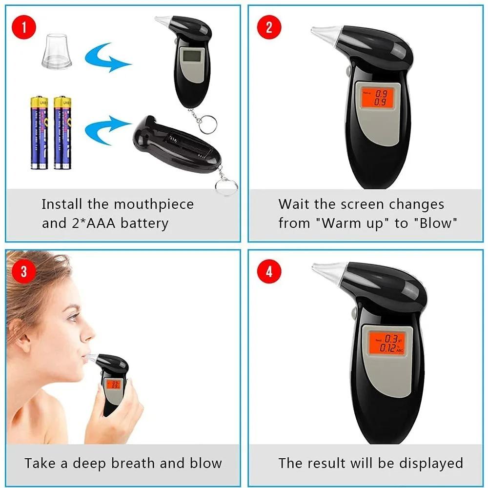 Цифровой тестер дыхания Профессиональный алкотестер Алкотестер Детектор алкоголя ЖК-детектор Алкотестер для проверки на алкоголь