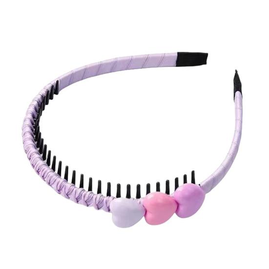 Детская повязка на голову с противоскользящим гребнем, мягкое 3D-украшение в виде сердца и цветка, обруч для волос для малышей