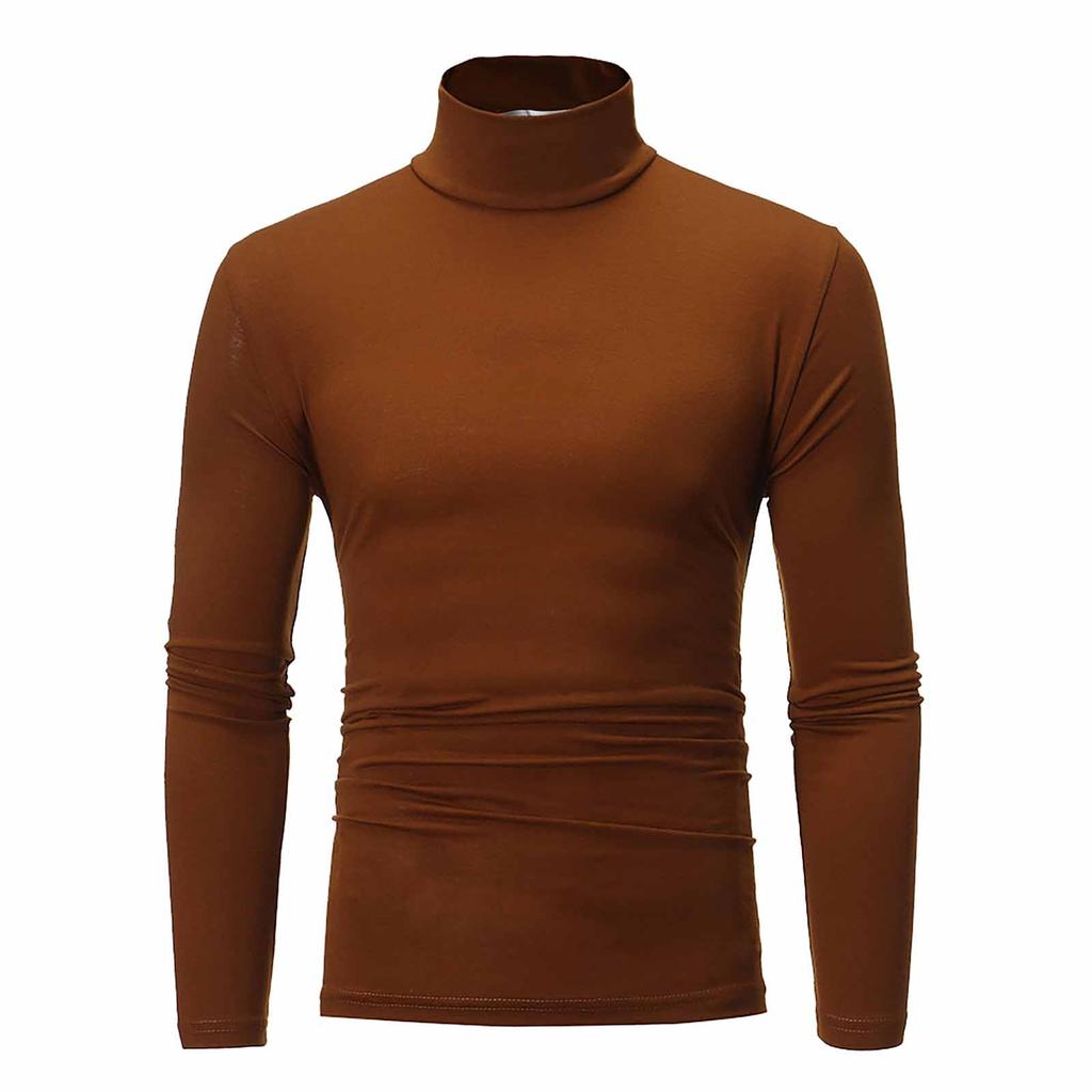 Men's Autumn Winter Turtleneck Long Sleeve Slim Pullover Sweater Blouse Top