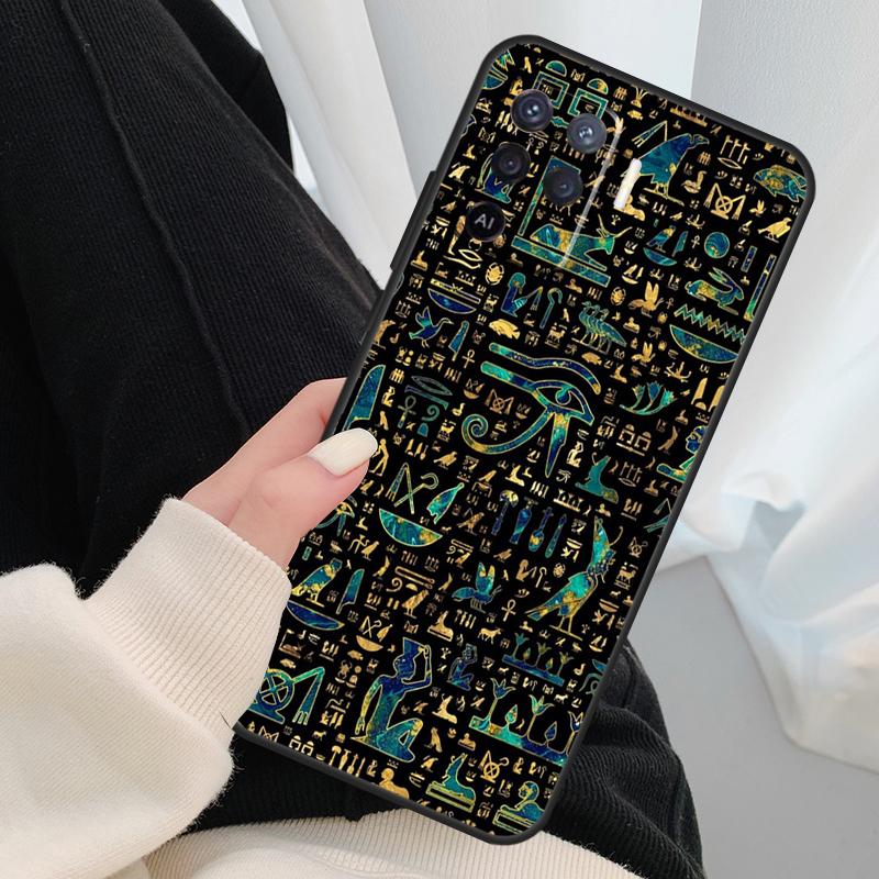 Кейс-фреска Фараон Египта Для Oppo A54 A74 A94 A18 A57 A17 A77 A38 A58 A78 A98 A80 A60 A40 A96 A76 A16 A15 A5 Pro