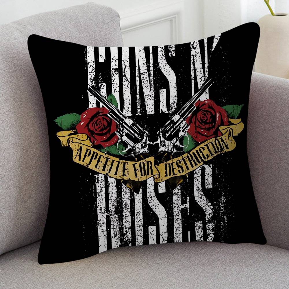 Rock Band Guns N Roses Cute Cartoon L Game Cushion Cover Pillowcase Upholstery Sofa Throw Pillow Home Decor Pillowcas