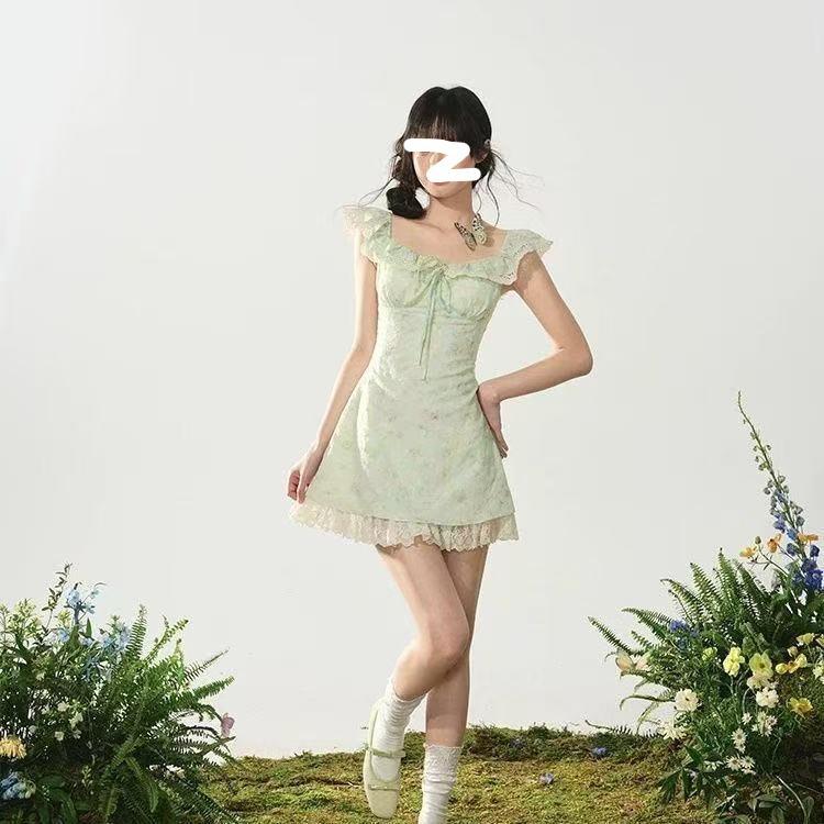 Женский летний милый топ с пышными рукавами и открытыми плечами и юбка, повседневное пляжное платье