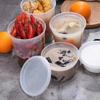50Pcs Round Food Storage Container Airtight Lid Dessert Cup Disposable Soup Cup  Commercial