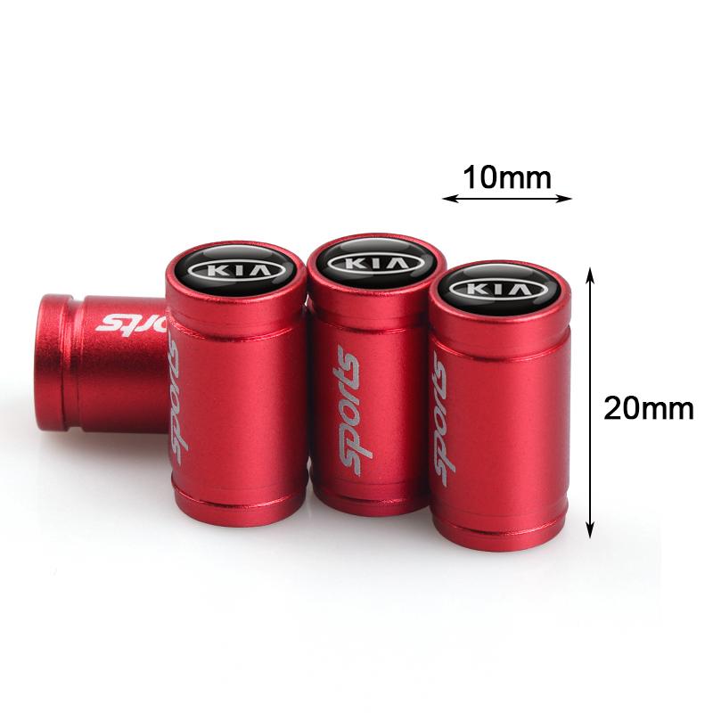 WXAH7 4Pcs Car Tire Valve Caps For Kia Pegas Sorento Soul Cerato Sportage Optima Borrego K5 K3 RIO Ceed Auto Air Stem Cap Accessories