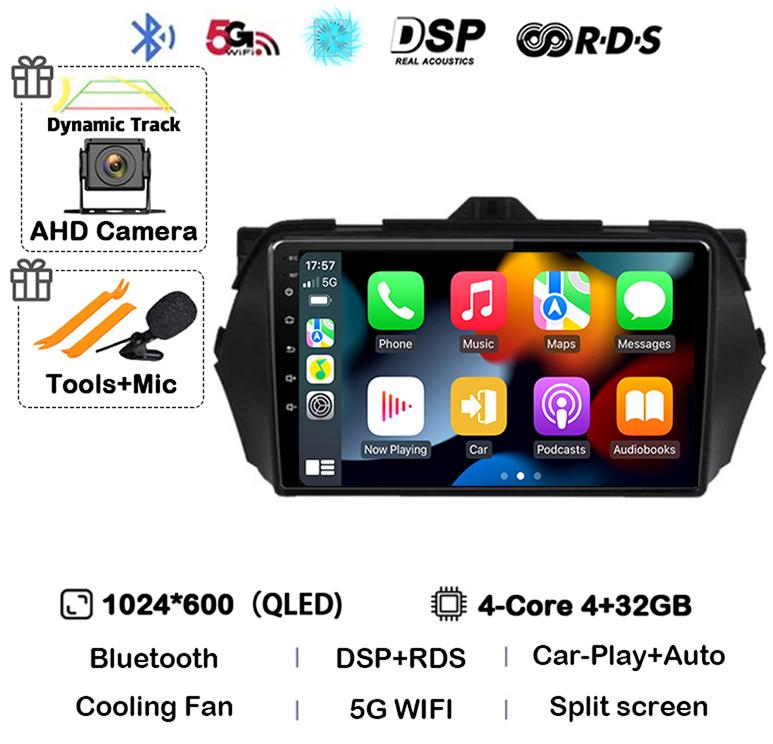 Android 14 Cooling Fan 360 Camera For Suzuki Alivio Ciaz 2014-2019 Car Radio Stereo Multimedia Video Player GPS Carplay Auto DSP