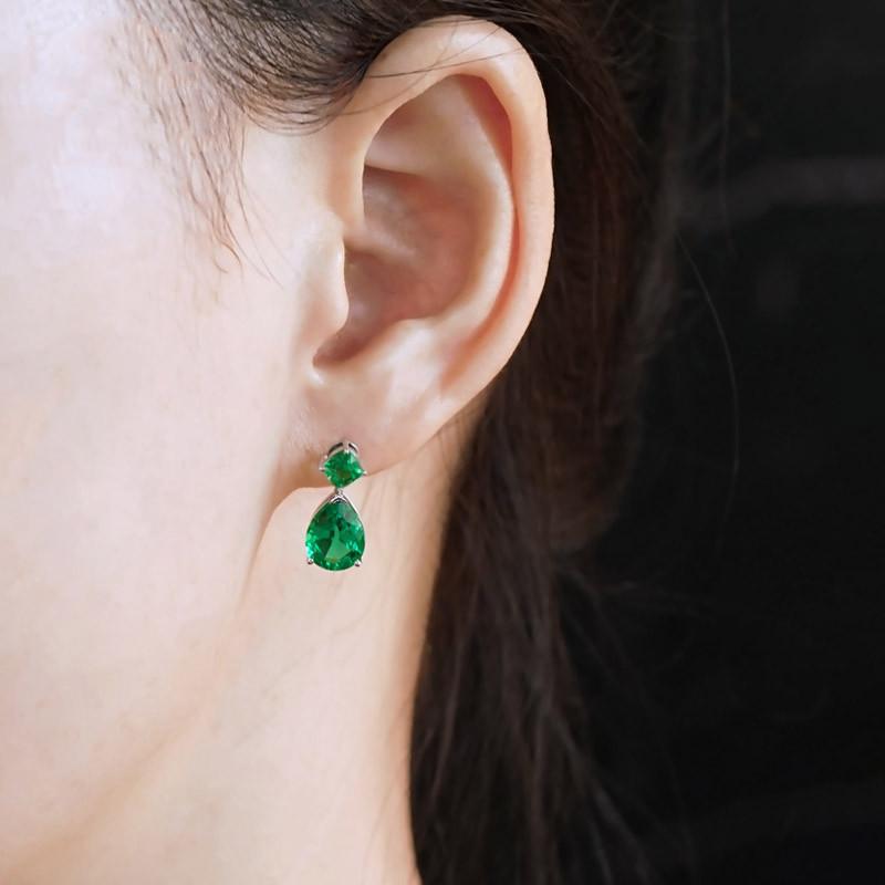 Серьги-подвески Huitan Vintage Green CZ для женщин, яркие, свадебные, помолвочные, вечерние, аксессуары, любовный подарок, темпераментные женские украшения
