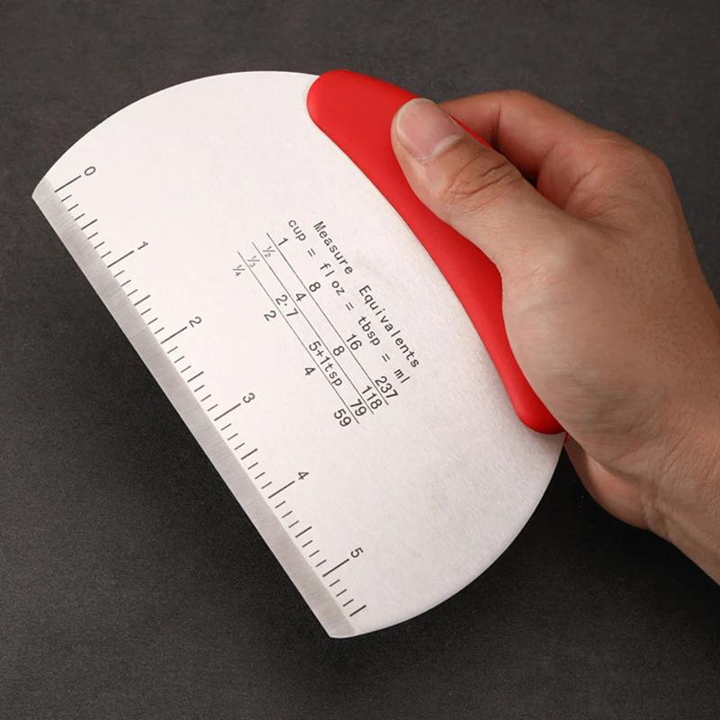 Pastry Dough Scraper Pizza Bread Dough Cutter Stainless Steel Scraper Spatula Pastry Cutter Dough Chopper Kitchen Baking Tools