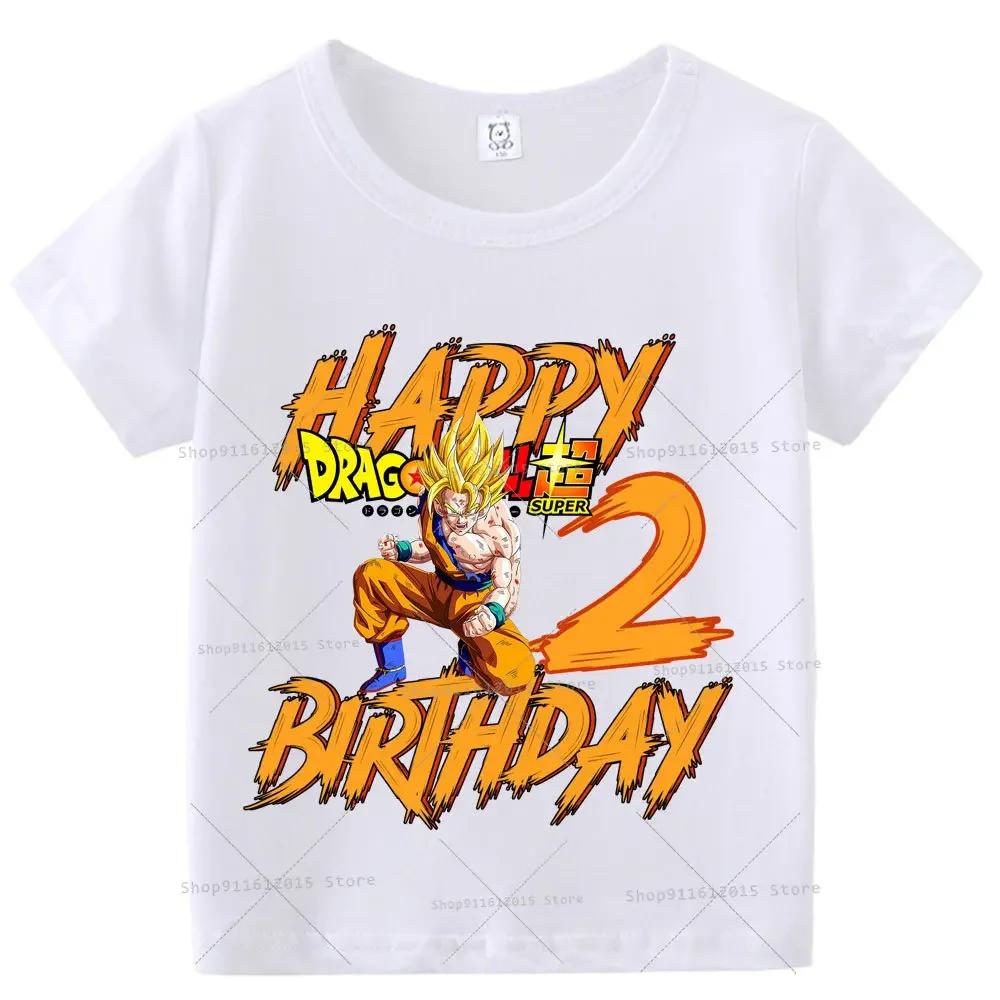 Dragon Ball Boy Number T Shirt Baby Birthday Clothes Anime Cartoon Children Cotton T Shirt Summer T Shirt Short Sleeve Tees Tops