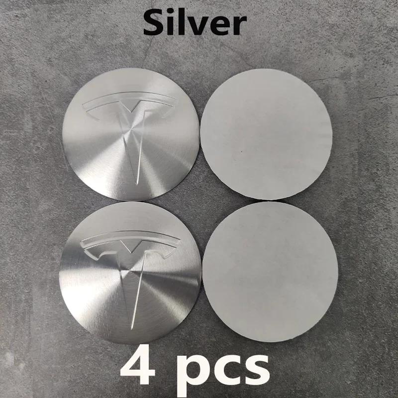 Автомобильная наклейка 2025 Горячая 4 шт. 56 мм Центральная заглушка ступицы Tesla Наклейки с логотипом - Водонепроницаемые прочные наклейки для Model 3/Y/S/X, Колесо автомобиля P