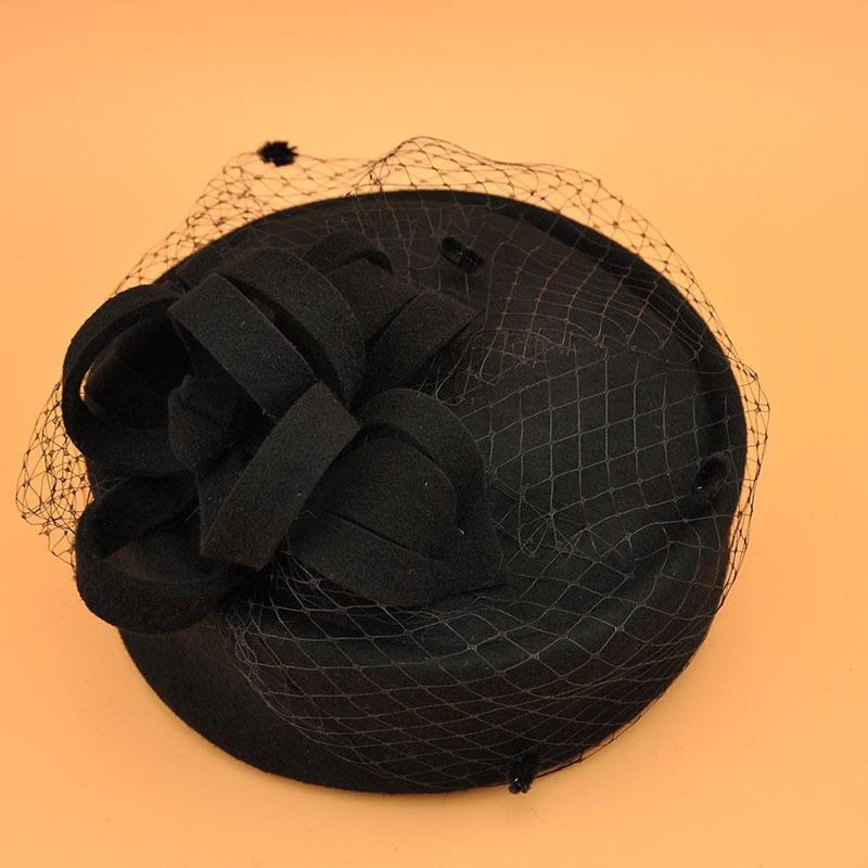 British Style Elegant Women S Solid Small Formal Hat For Autumn Winter