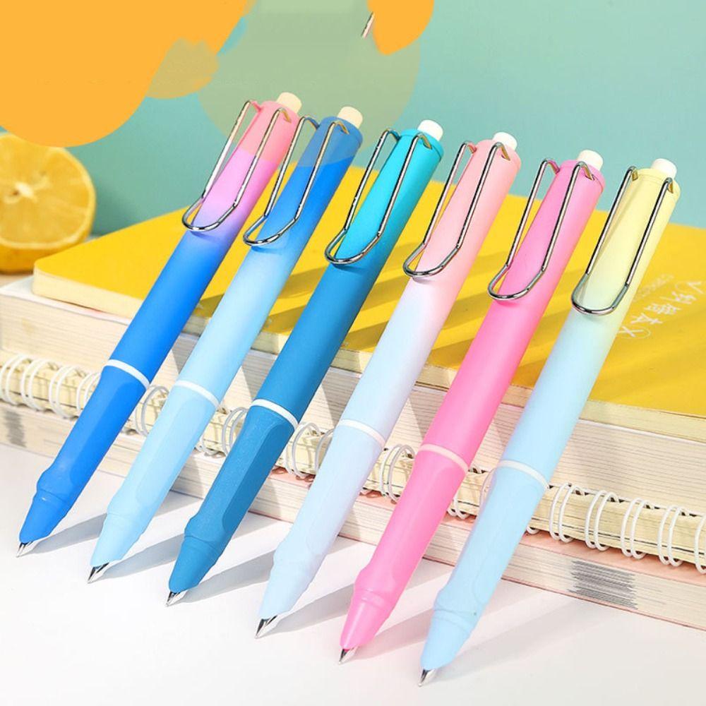 5PCS Students Gift Converter Filler Retractable Gradient Color 0.38mm Ink Pen Fountain Pen EF Nib