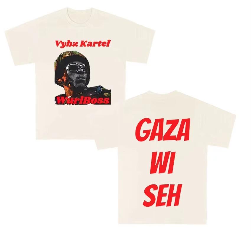 Rapper Vybz Kartels Bestselling New Album Tshirt Unisex Fashionable Retro 2026 Summer Print Pure Cotton Shortsleeved top