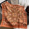 Fashion Square Silk Scarf 90cm Women Luxury Satin Print Hijab Scarves Pareo Bandana Female Shawl Wrap Headband Foulard