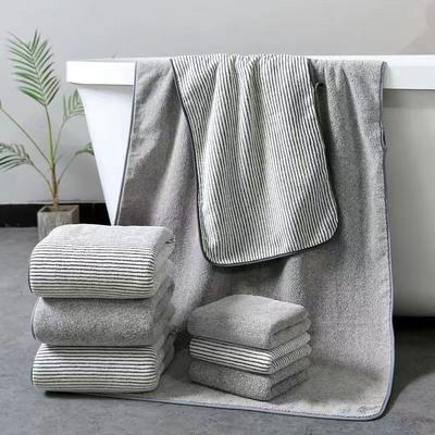 Полотенце для лица + Банное полотенце 2 шт./набор Бамбуковое волокно с древесным углем Коралловый вельвет Толстое полотенце для лица