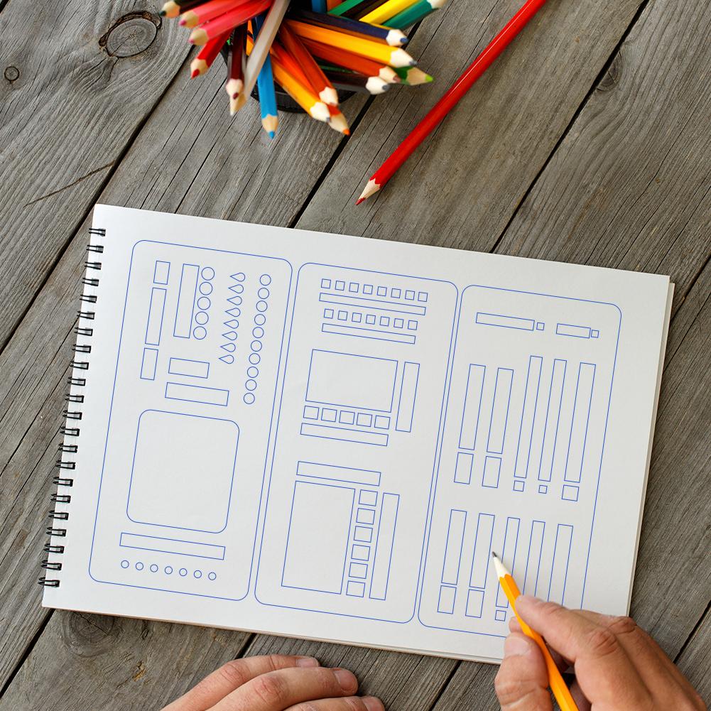 Гибкий шаблон для записи с шаблонами точечной сетки, трафареты для планировщика, многоразовый набор трафаретов ручной работы для коробок, линий и ежедневного планирования