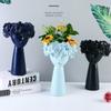 Nordic Style Home Decoration Girl Vase Decoration Cute Human Head Decoration Resin Crafts Living Room Flower Arrangement