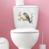 Наклейка на унитаз с изображением птицы и цветка, съемная самоклеящаяся водостойкая ПВХ Настенная наклейка для гостиной, ванной комнаты, крышка унитаза, декоративная наклейка