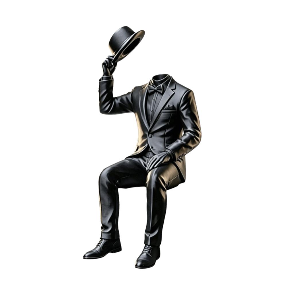 3D Printed Magician Statue Home Decoration Sitting Man Figurine Bookshelf Decor