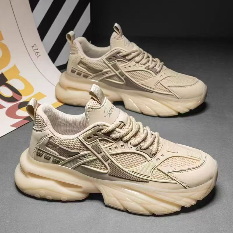 2025 новая летняя дышащая мужская обувь увеличивающая рост обувь самурая для папы платформа сетчатая обувь повседневная спортивная модная обувь