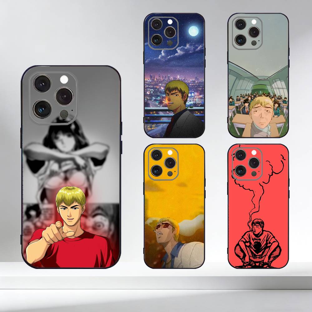 GTO G-Great T-Teacher O-Onizuka Чехол для телефона для iPhone 17,16,15,14,13,12,11 Plus,Pro Max,XS, Мягкий силиконовый черный чехол