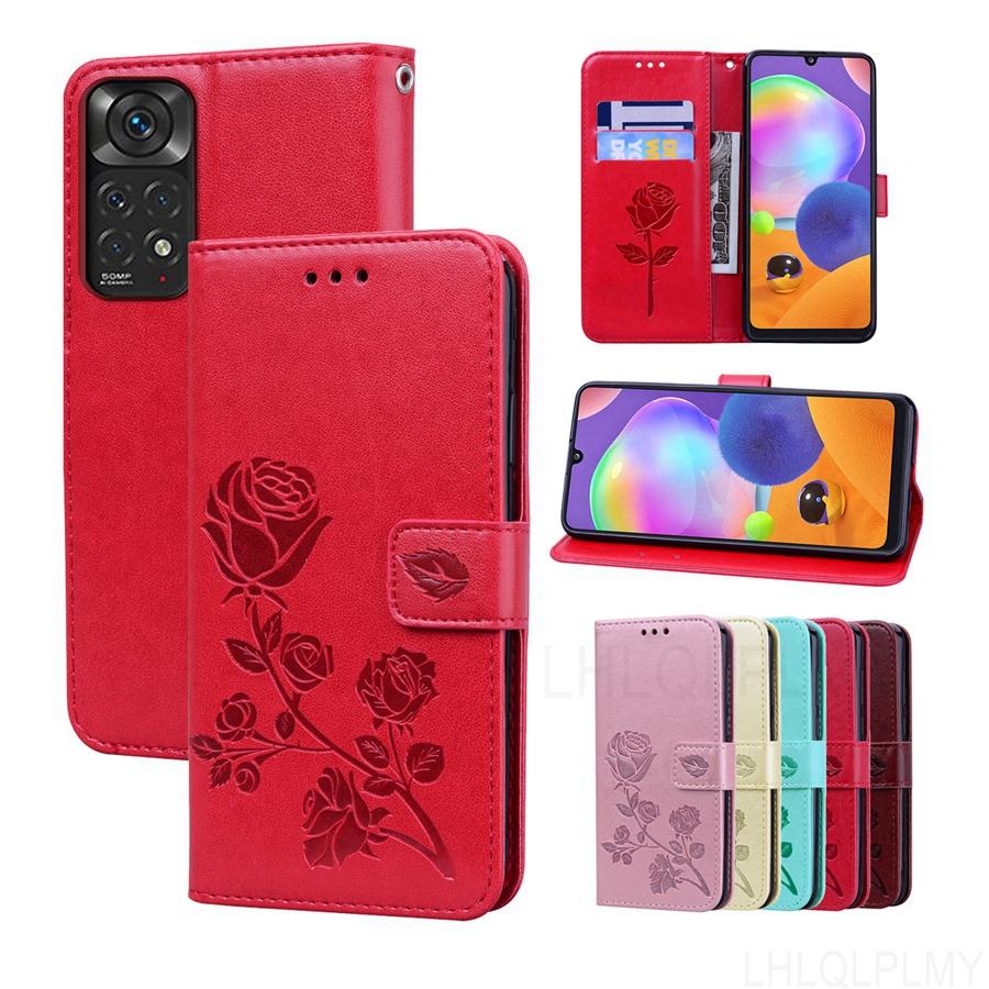Розовый кожаный кошелек-чехол-книжка для Xiaomi Mi A3 A2 Lite 11i 11T Pro 10T Redmi 9 9A 9C Nfc Note 11 10S 10 11S 5G 9S Чехол Funda