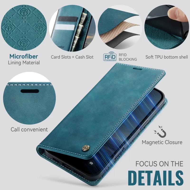 Магнитный флип-чехол из кожи для IPhone 16 17 Pro Max Air 16E 15 Plus 14 13 12 11 Pro Max X XS XR SE, с подставкой, кошельком, кардхолдером