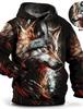 Мужская толстовка с капюшоном унисекс, модный пуловер с капюшоном, с капюшоном, с принтом животных, волка, льва, дракона, тигра, повседневные толстовки с капюшоном с 3D-принтом