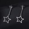 Trendy Big Small Star Shape Earrings for Women Vintage Pentagram Geometry Dangle Earrings Metal Jewelry