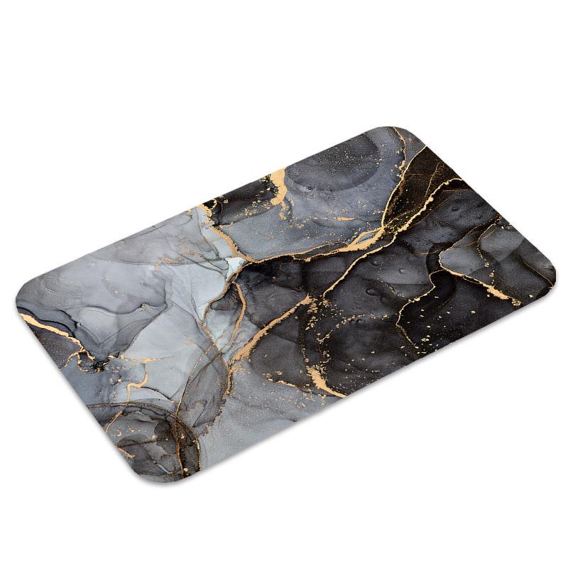 Luxury Marble Kitchen Mat Soft Thickened Kitchen Floor Mat Waterproof Non-slip Oil-proof Floor Mat Runner Rug