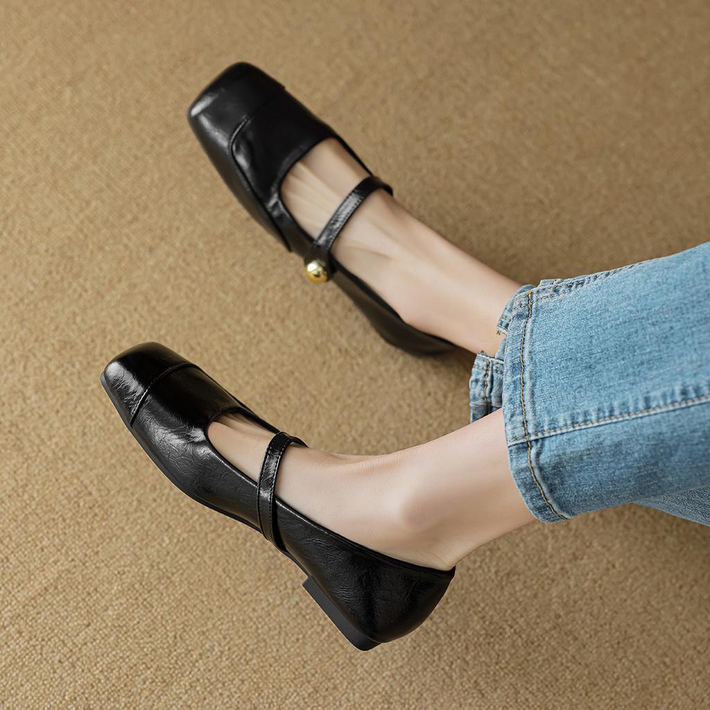 Weiwei girl 8929-6 ретро французские одинарные туфли женские балетки с квадратным носком и небольшим горлом с туфлями Мэри Джейн