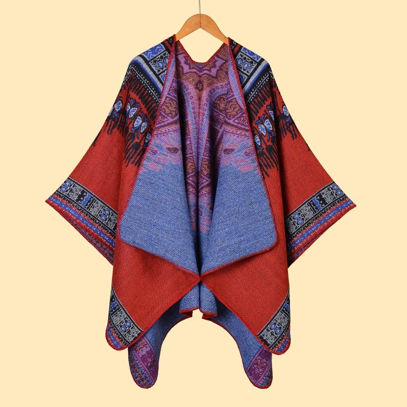 Женская шаль новый абстрактный узор утолщенная с разрезом двусторонняя шаль горячая распродажа накидка