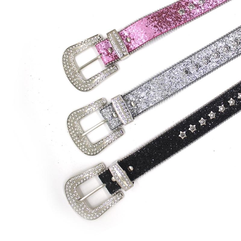 Пояс со стразами для платья, регулируемый пояс с пряжкой, блестящий широкий пояс с блестками, женский пояс для юбки
