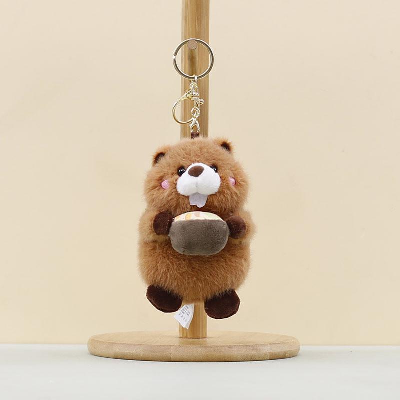 Groundhog Plush Toy Cartoon Keychain Backpack Pendant Childrens Gift Holiday