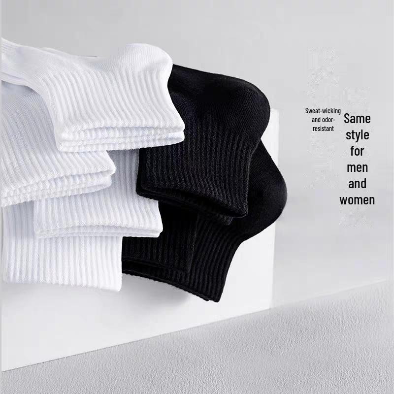 «Антибактериальные дышащие носки из чистого хлопка — унисекс, короткие и средней длины, для всех сезонов»